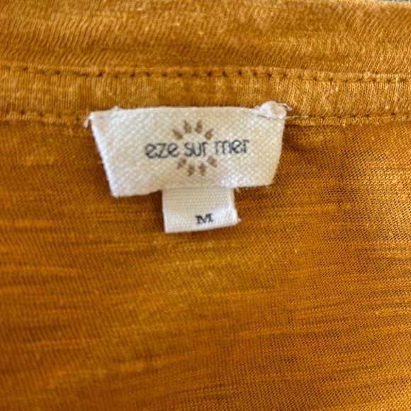 Mustard Yellow Eyelet Long Sleeve Tee - Picture 9 of 10